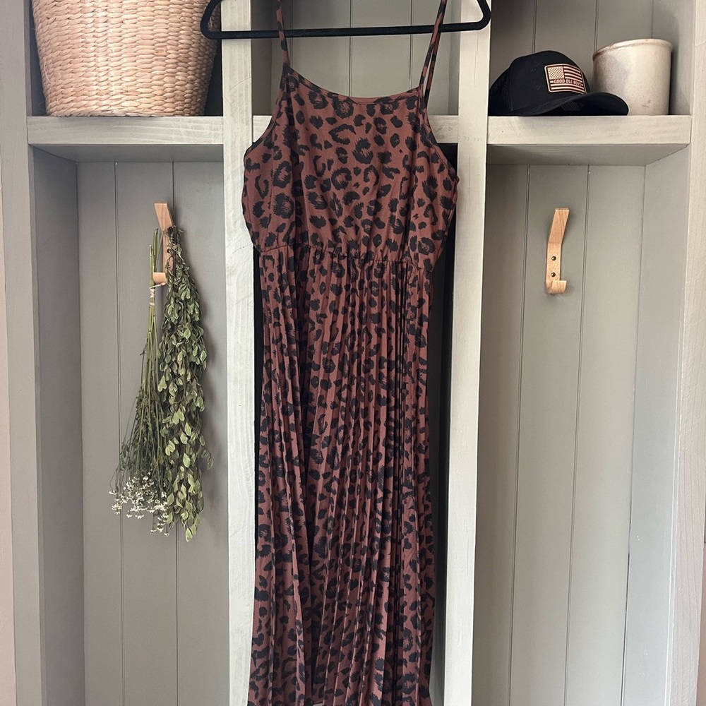 Leopard Print Spaghetti Strap Dress